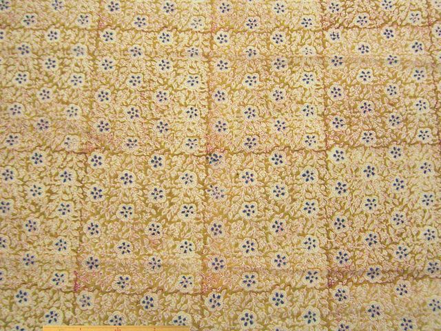 花柄・インド綿ハンドブロックプリント(マスタード)