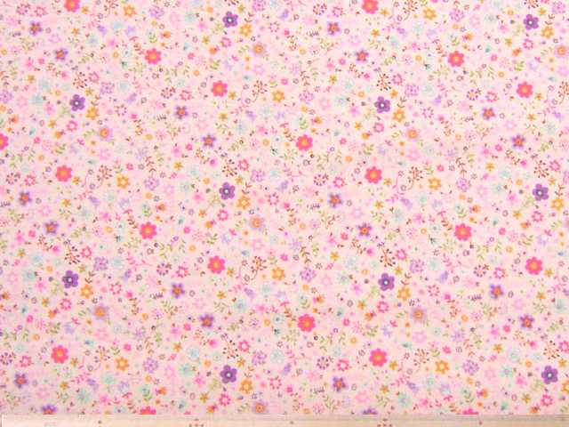 小花柄・コットンスケアープリント(ピンク)
