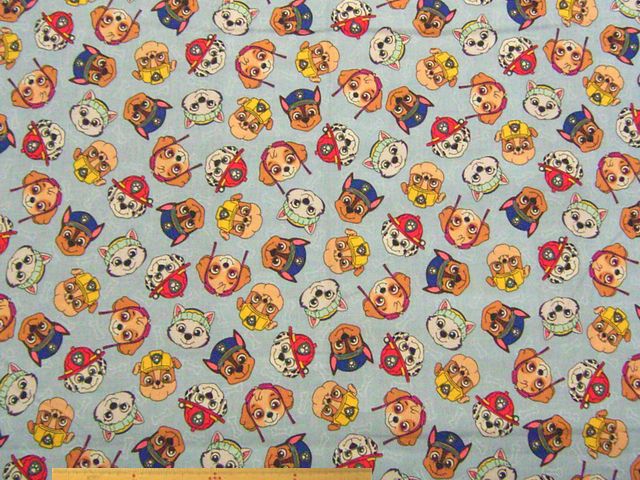 パウパトロール・コットンシーチングプリント(サックスブルー)