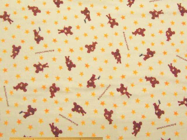 「くまのがっこう」コットンダブルガーゼプリント(クリーム)