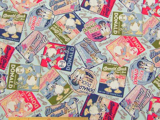 ディズニー・ドナルドダック・チップ＆デール　コットンオックスプリント