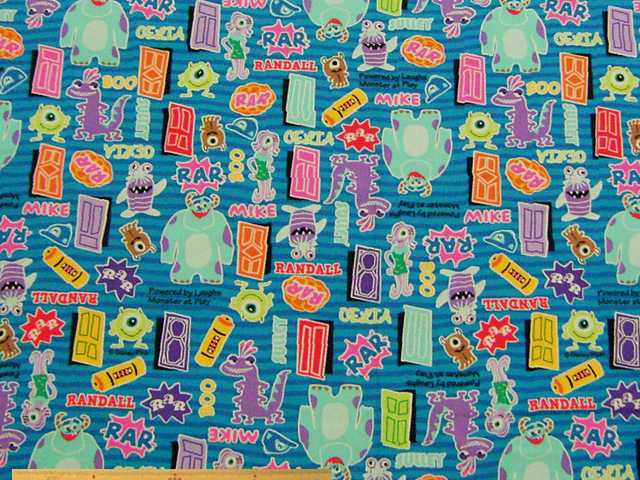 ディズニー・モンスターズインク　コットンオックスプリント