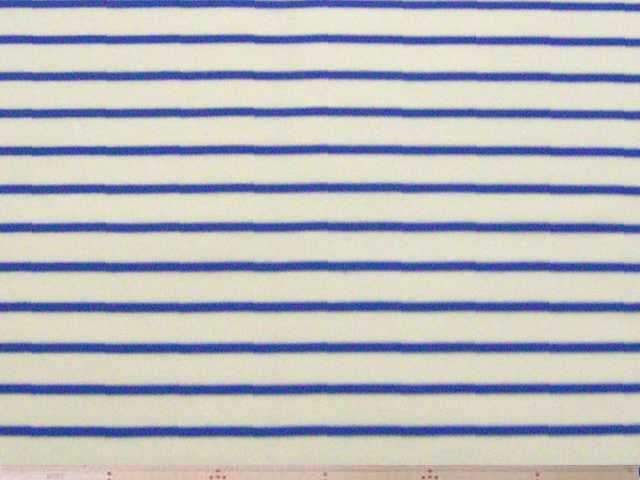 コットン先染め天竺ニットボーダー（ホワイト×ブルー）