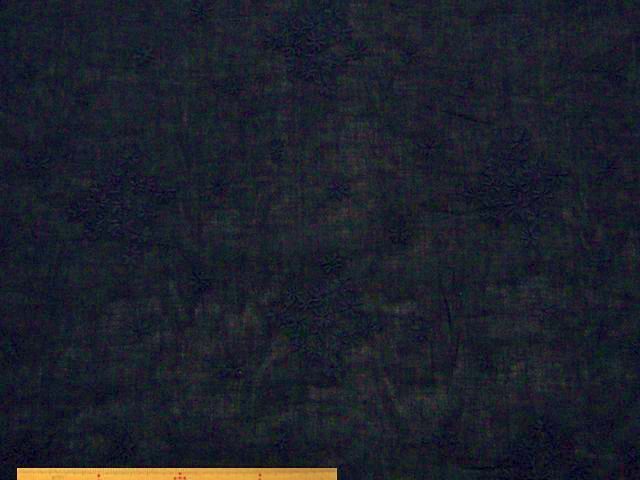 花柄・綿ローン刺繍レース(ネイビー)