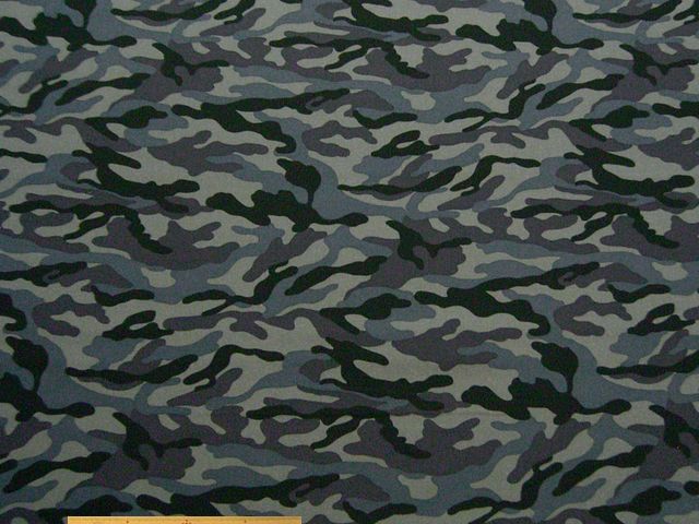 カモフラージュ(迷彩)柄コットンオックスプリント(モノクロ・グレー)