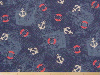 マリン柄・コットンオックスプリント