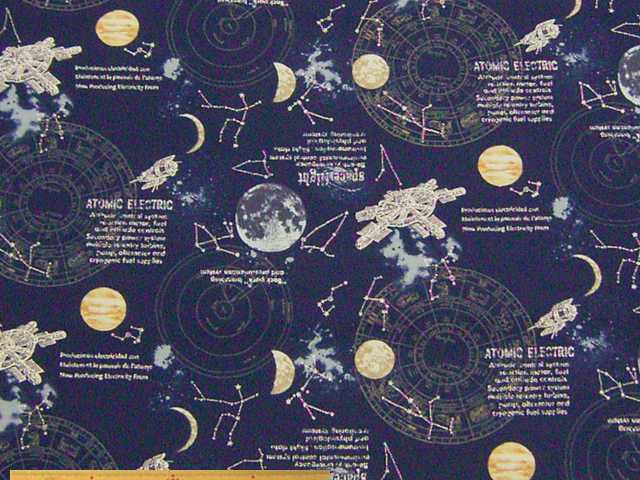 惑星＆宇宙船・コットンオックスプリント(ネイビー)