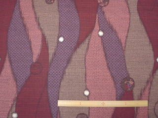 綿サザンクロス和調(大島紬流れ文様・エンジ)プリント