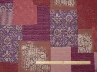 綿サザンクロス和調(寄せ裂文様・エンジ)プリント