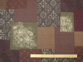 綿サザンクロス和調(寄せ裂文様・茶)プリント
