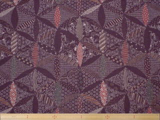 綿サザンクロス和調(万華鏡小付文様・茶)プリント