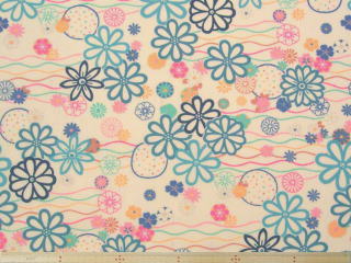 komachi_綿ドビー和調プリント(花柄・生成×青)
