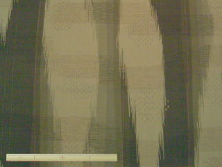 綿サザンクロス和調(縦絣刺子文様・茶)プリント