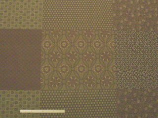 綿モーリークロス和調小紋パネル柄プリント(ブラウン)