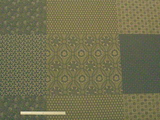 綿モーリークロス和調小紋パネル柄プリント(ブルー・藍色)