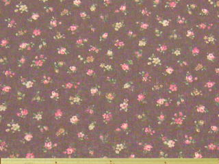 花柄ハーフリネンモーリークロスプリント(ブラウン)