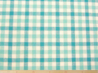 広巾ハーフリネン先染めチェック・ブルー系