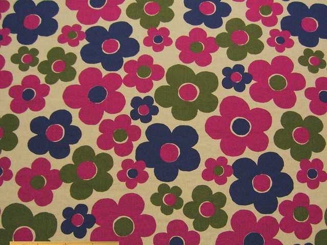 「和楽美」hana・綿麻キャンバスプリント(マルチカラー)