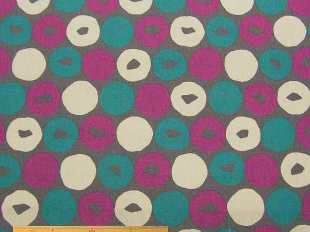 北欧調花柄・綿麻キャンバスプリント(グレー)