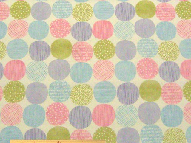 「和楽美」カラフルドット柄・綿麻キャンバスプリント(オフホワイト)