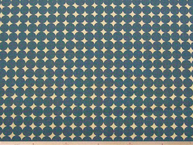 「和楽美」北欧調ドット柄・綿麻キャンバスプリント(ブルー)