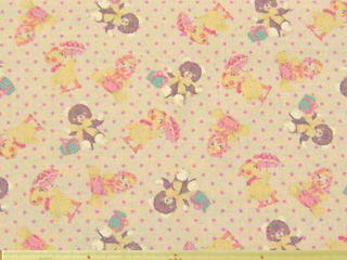 メルヘン調クマ柄・綿麻キャンバスプリント