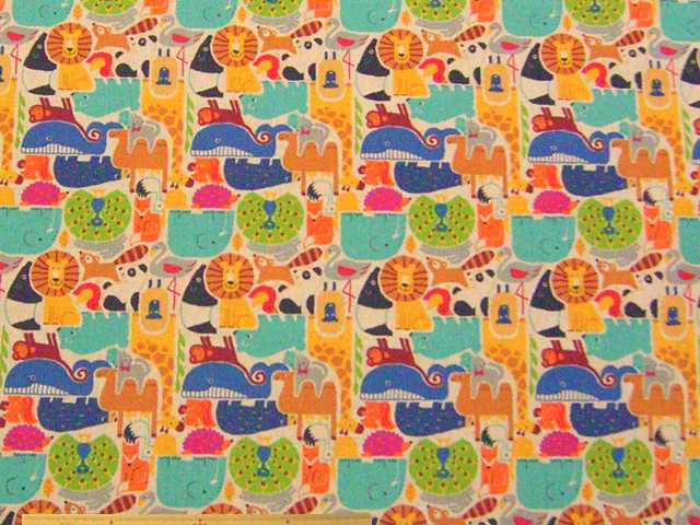 動物柄・綿麻キャンバスプリント