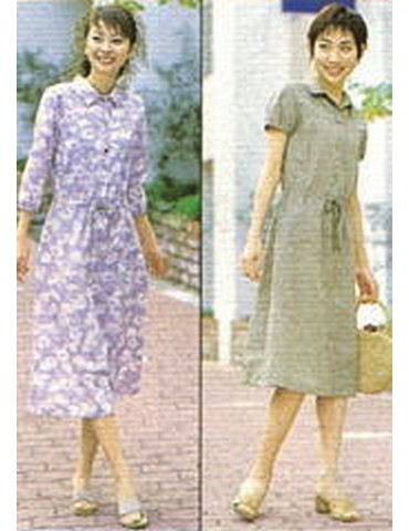 おとな・ワンピース-七分袖/半袖(型紙)