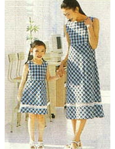 親子ペアのワンピース(型紙)