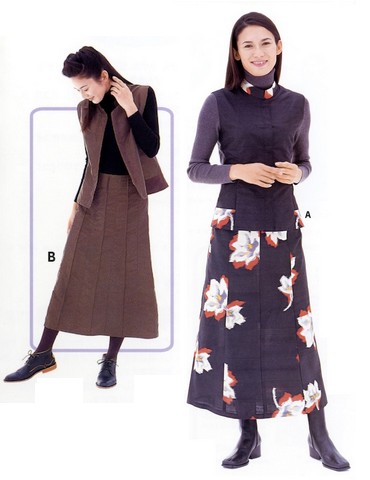 ミセス・８枚はぎスカート＆ベスト(型紙)