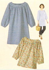 おとな・ラウンドヨークブラウス(型紙)