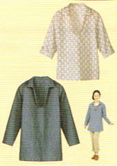 おとな・Ｕネックブラウス(型紙)