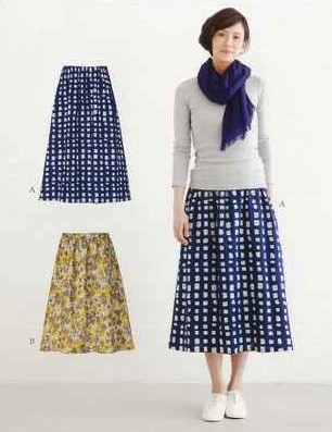 おとな・かんたんゴムギャザースカート(型紙)