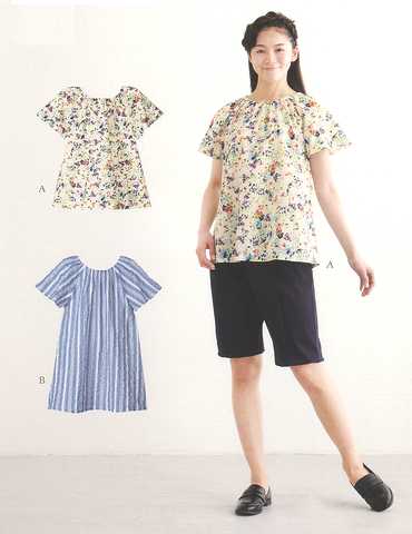 おとな・ギャザーネックブラウス(型紙)