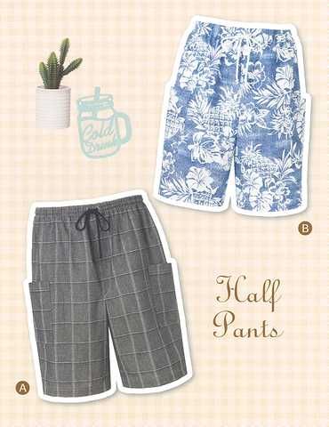 おとな男女・ハーフパンツ(型紙)