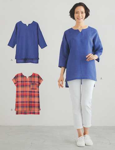 おとな・スリットネックチュニック(型紙)