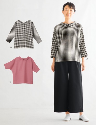 おとな・衿つきドルマンブラウス(型紙)