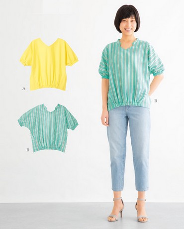 おとな・ゴムシャーリングブラウス(型紙)