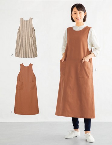おとな・ワンピースエプロン(型紙)