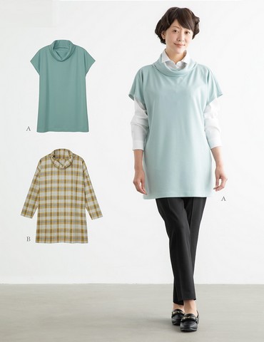 おとな・ニットオフネックチュニック(型紙)