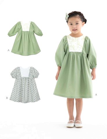 こども・ヨークギャザーワンピース(型紙)