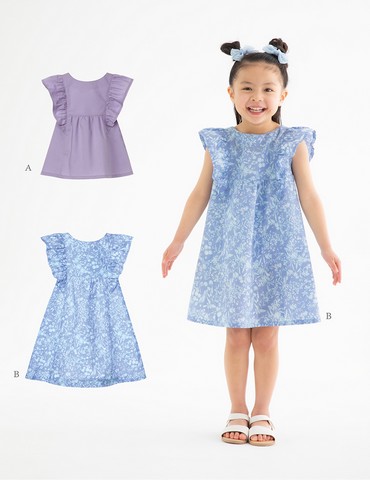 こども・フリルギャザーワンピース(型紙)