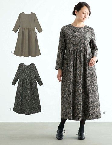 おとな・ウエストギャザーワンピース(型紙)