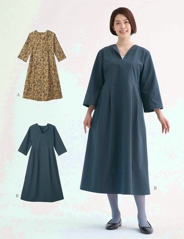 おとな・オープンネックワンピース(型紙)