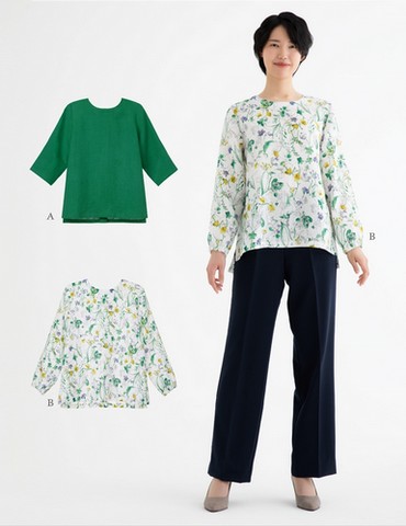 おとな・ラウンドネックブラウス(型紙)