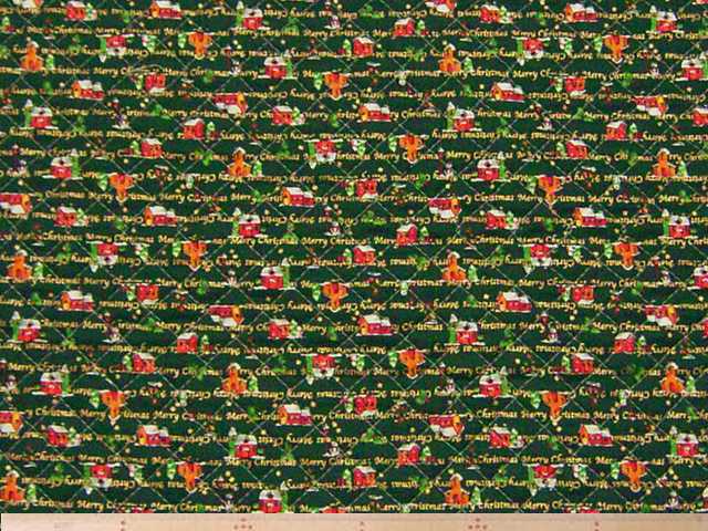 英字柄クリスマスプリントキルティング(グリーン)