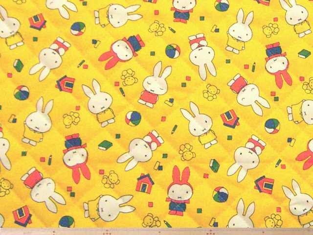 ディックブルーナ＿ミッフィー・コットンオックスプリント半針キルト(イエロー)