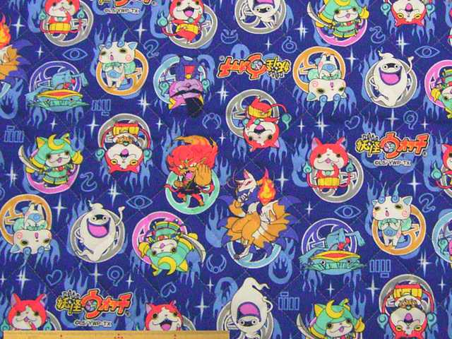 妖怪ウオッチ・オックスプリント半針キルト(ブルー)