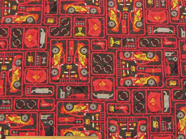 ディズニー・カーズ　コットンオックスプリント半針キルト