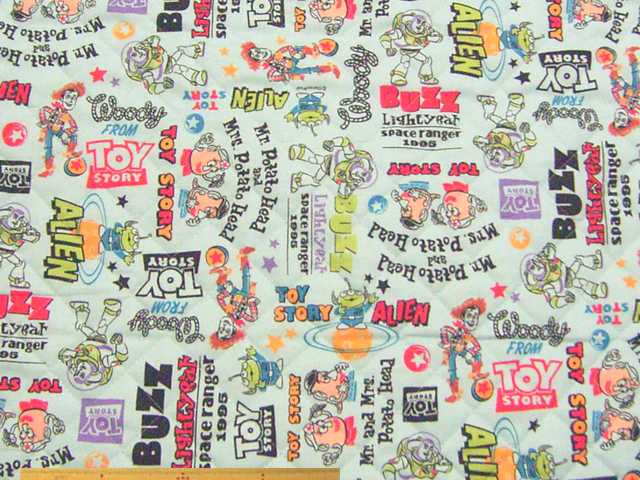 ディズニー・トイストーリー　コットンシーチングプリント半針キルト